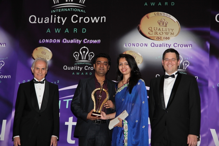 NCrypted receiving the International Quality Crown Award, London